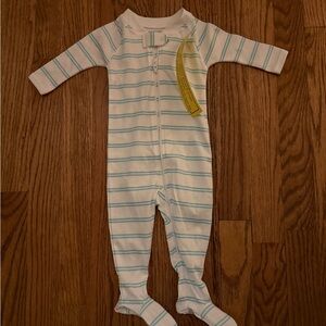 Lake pajama unisex Striped Blue and White baby infant One Piece size 3-6 months